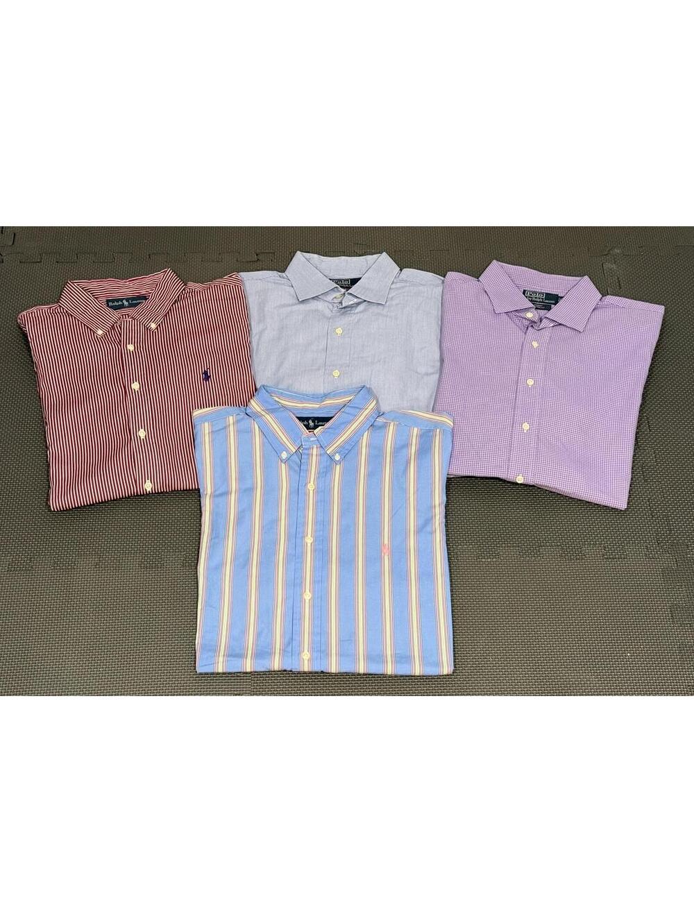 Bundle of 4 Mens XL Extra Large Polo Ralph Lauren Men's Button-Down Dress Shirts
